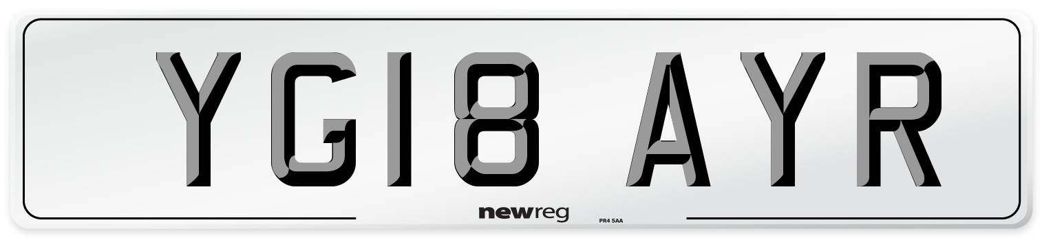 YG18 AYR Number Plate from New Reg